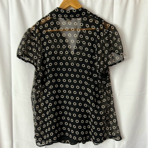 Eci Woman New York 💯% Silk Button Front Short Sleeve Shirt Blouse Top **Sz 1X** - Picture 2 of 4